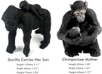 FUNSHOWCASE African Jungle Animals Toy Chimpanzees and Gorilla Figure Realistic Plastic Figurine Playset Lot 10-Piece