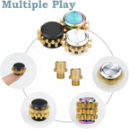 Metal Fidget Spinner for Adults, Small Mini Hand Toys, Copper Gear Linkage Fidget Blocks, Stacking Extendable Fingears Gyro, Bearing, Autism Sensory ADHD Anxiety Reduce