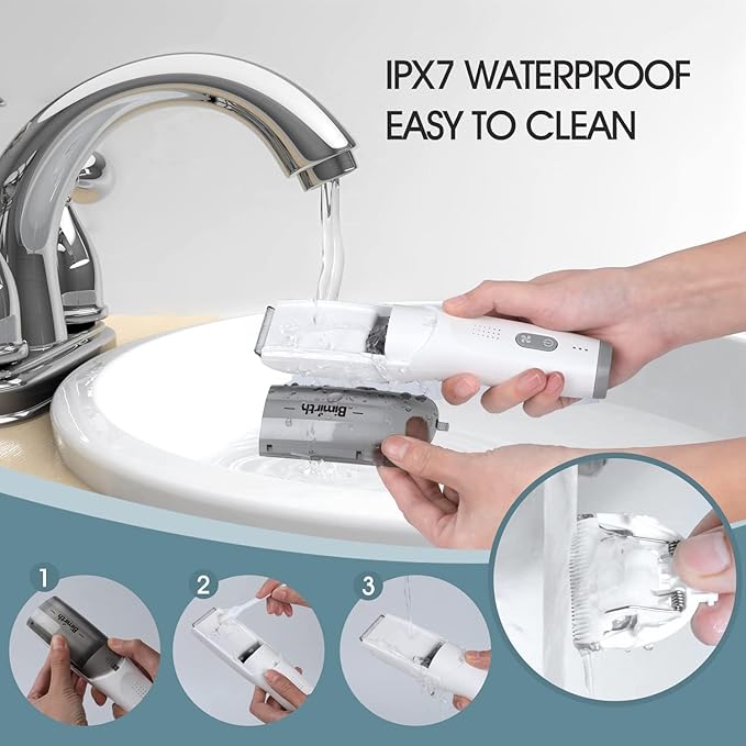 Bimirth Baby Hair Clipper with Vacuum - Hair Trimmer for Kids and Toddlers - Waterproof, Rechargeable, Cordless Hair Cutting Machine for Children (with Bag)