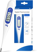 Femometer Thermometer for Adults and Kids, Digital Thermometer with Fever Alert, Memory Recall, C/F Switchable, for Oral, Rectal or Under Arm Use, Klein Blue