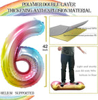 GOER Number 26 Balloons for 26th Birthday Party Decorations,42 Inch Jumbo Foil Helium 62 Balloons for 62nd Birthday Party Decoration (Rainbow)