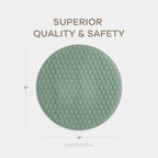 Comfy Cubs Round Kids Play Mat - Medium 48 inches Soft Quilted Baby Floor Mat with Non-Slip Bottom - Plush Design for Toddlers' Playtime and Relaxation - Comfortable and Durable - Fern