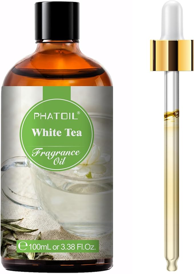 PHATOIL 3.38FL.OZ White Tea Fragrance Oils for Aromatherapy, Essential Oils for Diffusers for Home, Perfect for Diffuser, Yoga, Skin Care, DIY Candle and Soap Making - 100ml