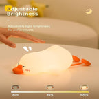 Big Goose Night Light，Squishy Silicone Kids Lamp, Dimmable 3-Gear Warm Light with Tap Control, BPA-Free Baby Cut LED Nightlight for Nursery Bedrooms Camping & Party Decor