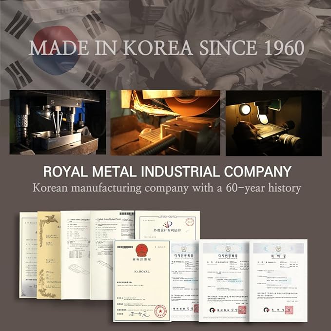 ROYAL [Made in Korea] Premium Nose Hair Trimmer for Men Freikugel, Manual, Battery-Free, Brass & Stainless Steel, Waterproof, Painless with a Patented Mechanism ET-32