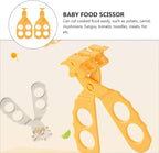 2PCS Baby Food Choppers Food Scissors Cutter Multifunctional Masher Chopper Crusher Food Cut Kids Safe Feeding Helper Home Kitchen Food Slicer Shears for Babies Toddlers (Yellow)