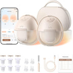 eufy Security Heated Wearable Breast Pump S1 Pro, Slim Hands-Free with Industry-Leading HeatFlow Tech, Wireless Charging Case, App-Controlled OptiRhythm, Hospital-Grade Suction, in-Bra Use