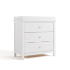 Graco Sasha 3-Drawer Chest with Changing Table Topper (White) – GREENGUARD Gold Certified, Nursery Bedroom Wood Chest with Spacious Storage, Interlocking Drawer System, Pre-Installed Tracks