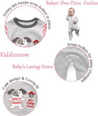 Kiddiezoom Baby and Toddler Boys'Snug Fit Footed One-Piece Romper Jumpsuit Cotton Cotton Footed Outfit