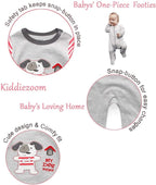 Kiddiezoom Baby and Toddler Boys'Snug Fit Footed One-Piece Romper Jumpsuit Cotton Cotton Footed Outfit