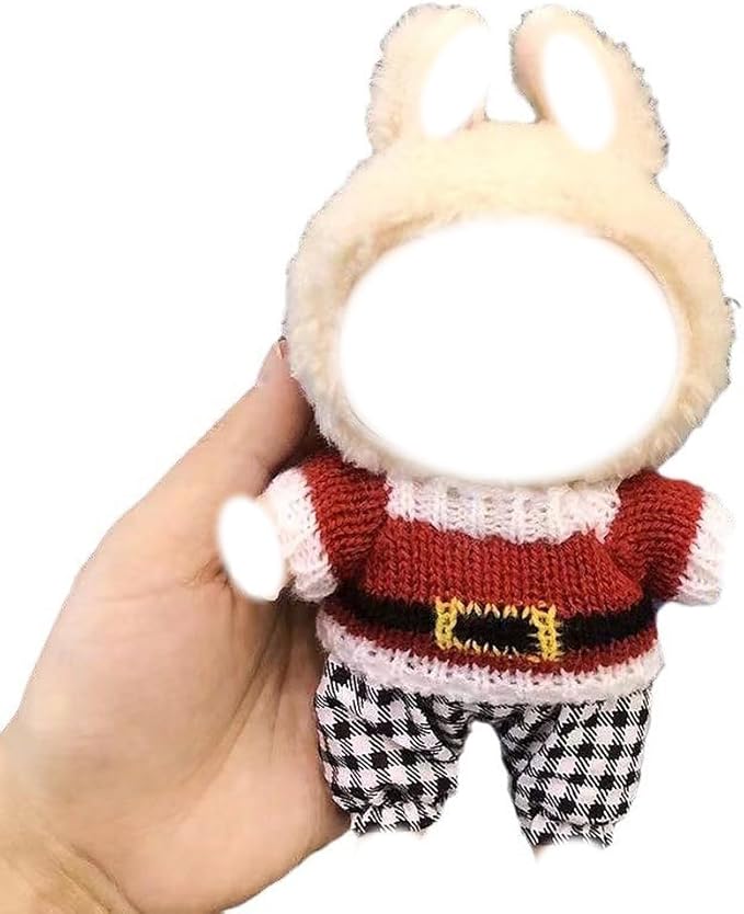 Christmas 17cm Doll Clothes Outfit Set (No Doll) Cute Christmas Clothes Accessories for 15-17cm Dolls Outfit Fashion Handmade Cloth Accessories Outfits Stylish (Xmas Clothes Set)