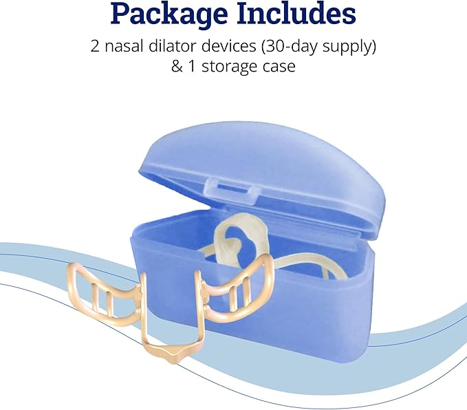 ZQuiet, Breathe, Anti-Snoring Nasal Dilator with Storage Case, Natural Snoring Solution, 2 Count, 30-Day Supply, Made in USA