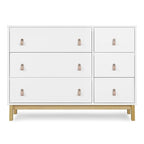 GAP babyGap Legacy 6 Drawer Dresser with Leather Pulls and Interlocking Drawers - Greenguard Gold Certified, Bianca White/Natural