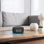 Buffbee Sound Machine & Alarm Clock 2-in-1, 0-100% Clock Face Brightness, Bottom Colored Light, Sleep Timer, Precise 30-Level Volume Control White Noise Machine