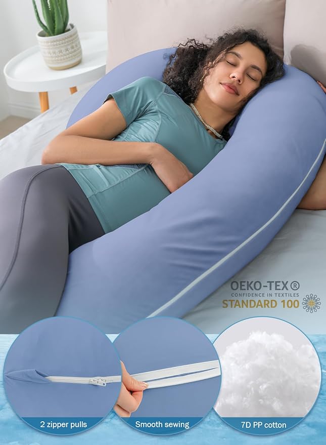 INSEN Cooling Pregnancy Pillow, Maternity Pillow for Pregnant Women(Cooling Blue)