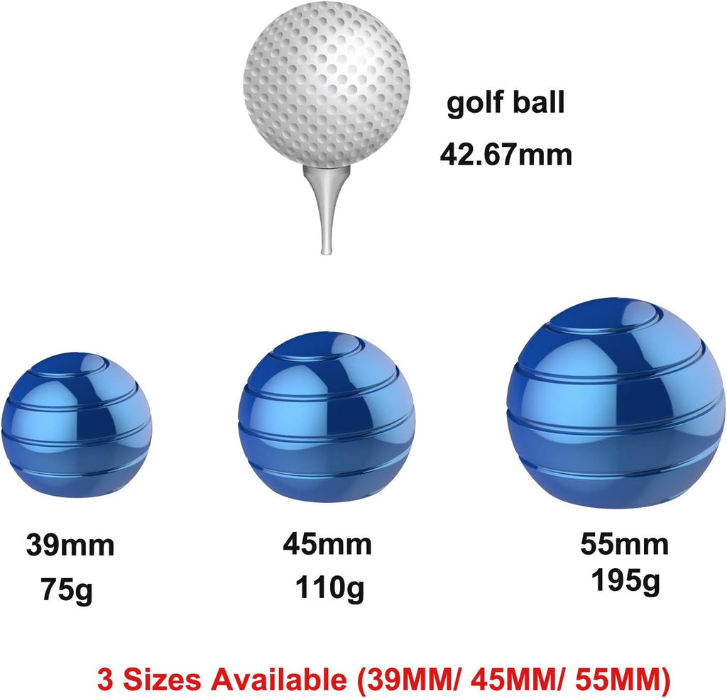 Kinetic Spinner Desk Toy, 2.17'' Giant Kinetic Stree Relief Desk Toy Ball, Office Fidget Toys for Desk Adults, Illusion Desk Ball (55MM, Blue)