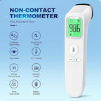 No-Touch Thermometer for Adults and Kids, Accurate Digital Baby Thermometer, Fever Alarm & Silent Mode, 2 in 1 Forehead & Object Mode