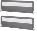 HONEY JOY Bed Rail for Toddlers, 71-in Extra Long, Portable Safety Bed Guardrail w/Double Safety Child Lock, Foldable Baby Bed Rail Guard, Fit King & Queen Full Twin Size Bed Mattress(Gray, Pack 2)