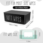 Baby Wipes Dispenser 7.48" L x 4.52" W x 2.75" H (19x11.5x7cm) - Flushable Wipes Container for Bathroom, Diaper Wipe Holder, Black