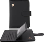 Melsbrinna Rfid Passport Holder for Travel women/Men, Cute Passport Wallet Rfid Blocking Card Slots, Rfid Passport Cover/CaseTravel Wallet, Passport Book Holder (1, Black)