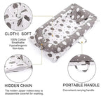Lounger for Newborn, Newborn Lounger for 0-24 Months, Breathable & Portable Infant Nest - Soft Infant Floor Seat Cover for Travel (Cloud)