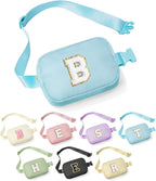 YOOLIFE Bridesmaid Gifts - Bridesmaid Proposal Gift Wedding Day, Bridal Shower Gifts, Maid of Honor Gifts, Bachelorette Party Decorations Favors, Blue Initial Crossbody Bag Belt Bag B