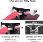 WhiteFang Skateboards for Beginners, Complete Skateboard 31 x 7.88, 7 Layer Canadian Maple Double Kick Concave Standard and Tricks Skateboards for Kids and Beginners