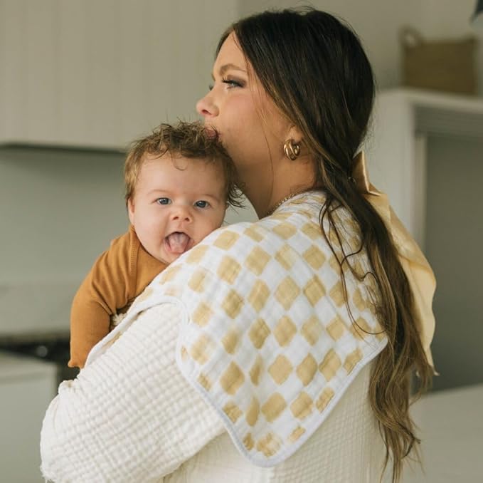 Little Unicorn Cotton Muslin Burp Cloth - Adobe Checker