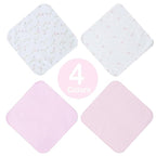 softan Baby Washcloths, 24Pack Baby Wash Cloths Extra Soft & Ultra Absorbent, Baby Towels and Washcloths Face Towel Unisex for Boys Girls Body, Washclothes Gentle on Sensitive Skin, 9x9 Flamingos