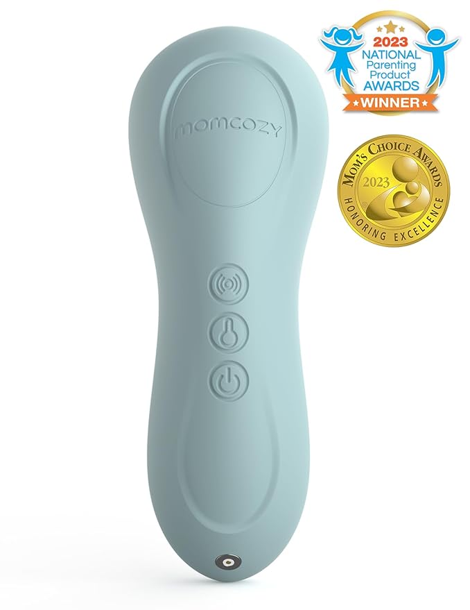 Momcozy Rolling Lactation Massager with Heat, 3-in-1 Real-Like Massage for Relieve Clogged Ducts, Breast Massager Warming for Breastfeeding, Improve Milk Flow, Blue-Green