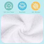 HOMEXCEL Baby Washcloths 12 Pack-Microfiber Coral Fleece Baby Bath Face Towel 7 x 9 Inch Extra Absorbent Soft Burp Cloth and Wash Cloths for Newborn-Infants and Toddlers,White