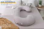INSEN Cooling Pregnancy Pillow, Maternity Pillow with Tencel Cover,C Shaped for Pregnant and Side Sleeping (Cooling Light Grey)