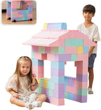 PLATPORTS Huge Blocks - Giant Plastic Blocks - Big Blocks - Jumbo Blocks - Big Building Blocks Jumbo - Jumbo Building Blocks - 86 Pieces Large Blocks for Kids Ages 1 to 8 with Wheels