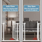 Extra Wide Baby Gate 4.72in Extensions Walk Through Baby Gate Pressure Mount Auto Close Child Safety Gates (White, Extension-4.72"/12cm)