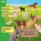 Schleich Farm World - 10 PC Farm Animal Playset with Cow, Donkey, Chicken, Pig, Bunny, Horse Toys and More -Realistic Barnyard Figurines - Fun Educational Figures For Kids and Toddlers Ages 3+ - 77585