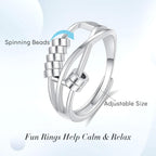 INFUSEU Funny Spinner Fidget Rings for Women Girls Anti Anxiety Stress Worry, Adjustable Size