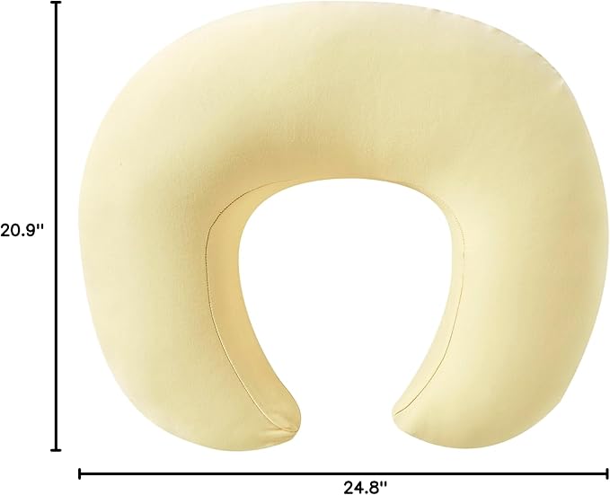 Nursing Pillow, Plus Size Breastfeeding Pillow Original Support for Baby Boys Girls Breastfeeding Essentials, with Removable Soft Cotton Cover (Beige, Large (25.59 * 20.08 * 6.30 Inches))