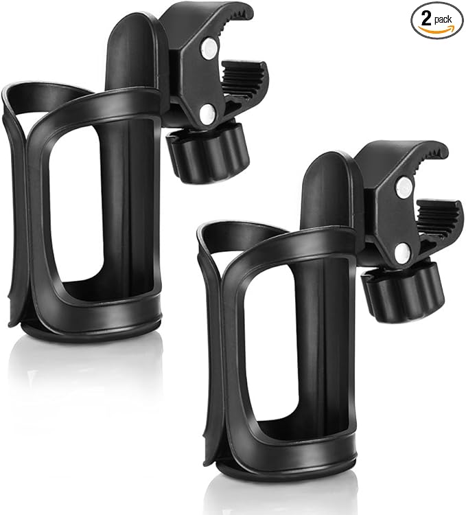 Accmor Stroller Cup Holder, Universal Cup Holder for Uppababy, Nuna, Doona Strollers, 360 ° Rotatable Bottle Holder for Stroller, Bike, Wheelchair, Walker, Scooter