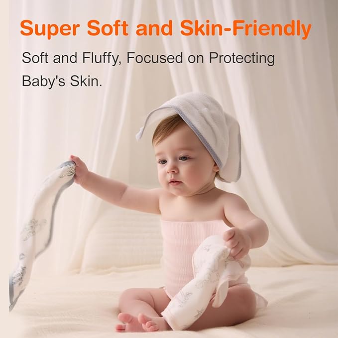 Baby Washcloths for Newborn, Soft Face Cloths for Baby, Absorbent Baby Bath and Face Towels, Reusable Baby Wipes, Burp Cloths to Baby Essentials Must Haves - 3 Pack