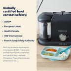 BEABA Babycook Duo 4 in 1 Baby Food Maker, Puree Steamer and Blender for Purees, Grinder with Auto Steam Cooking, Lrg 9.1 Cup Capacity, Makes 54 Servings in 20 Mins, Midnight