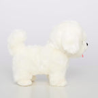 CU-MATE Plush Interactive Maltese Simulation Dog-Realistic Puppy Electronic Toy Dog with Walking/Barking/Wagging Tail/Talking-Like Real Robotic Present