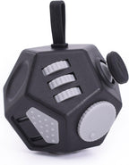 Mini Fidget Toys,12 Sided Cube Toys Relief Stress,Anxiety, Depression,Autism for Kids Adults Improve Focus and Kill Time (Black)