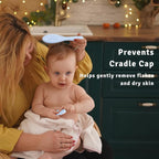 Baby Hair Brush Set for Newborns - Baby Brush and Comb Set - Ultra Soft Goat Hair Bristles, Perfect for Cradle Cap, Newborn Showers & Registries Gift, Comb Brush for Girls & Boys (Sky)