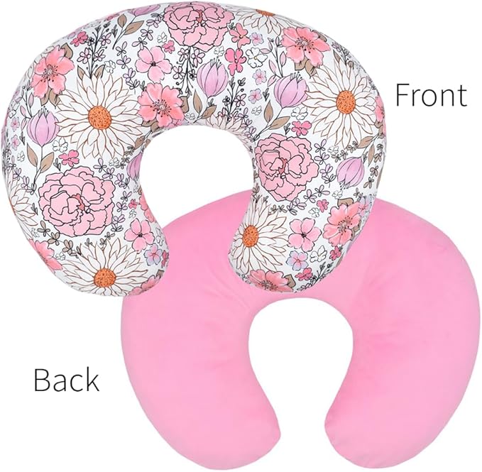 Nursing Pillow and Positioner, Breastfeeding, Bottle Feeding, Baby Sitting Support with Removable Ultra Soft Minky Cover, Tummy Time Support for Baby Boys and Girls