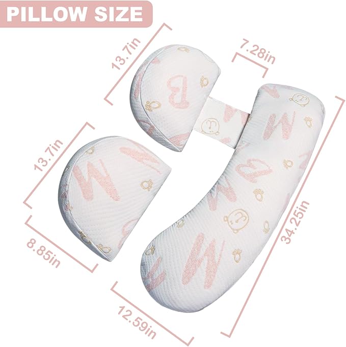 Pregnancy Pillow, Maternity Pillow for Pregnant Women, Full Body Pillow for Pregnant Women Sleeping, Support for Back, Belly, Legs, HIPS
