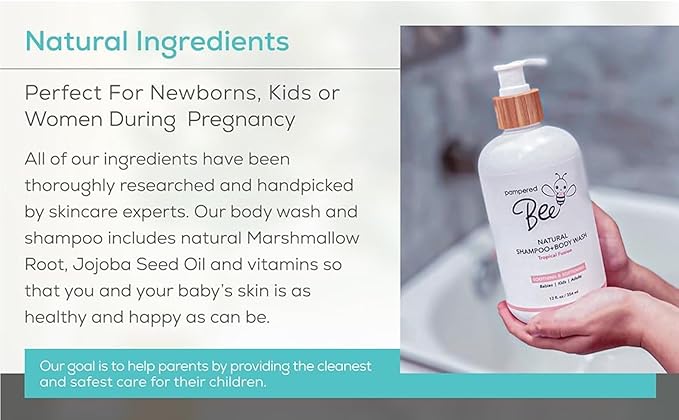 Shampoo & Body Wash (Tropical Fusion), 2-in-1 Natural Formula for Newborns, Toddlers and Kids, 12 oz