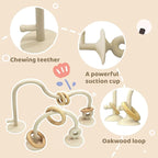 Baby High Chair Toys Teething Chew - Baby Table Toys, High Chair Suction Toy Teething Toys Silicone Teethers, Food Grade Silicon for 6 12 18 Months White