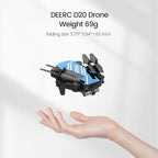 DEERC D20 Mini Drone with Camera for Kids, Remote Control Toys Gifts for Boys Girls with Voice Control, Gestures Selfie, Altitude Hold, Gravity Control, One Key Start, 3D Flips 2 Batteries, Blue