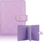 Melsbrinna Rfid Passport Holder for Travel women/Men, Cute Passport Wallet Rfid Blocking Card Slots, Rfid Passport Cover/CaseTravel Wallet, Passport Book Holder (1, LG PURPLE)