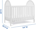 Delta Children Milano 4-in-1 Convertible Crib - Greenguard Gold Certified, Bianca White